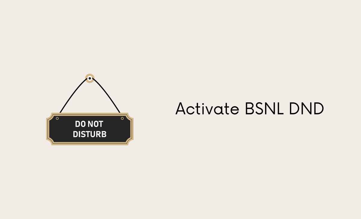 Activate BSNL DND