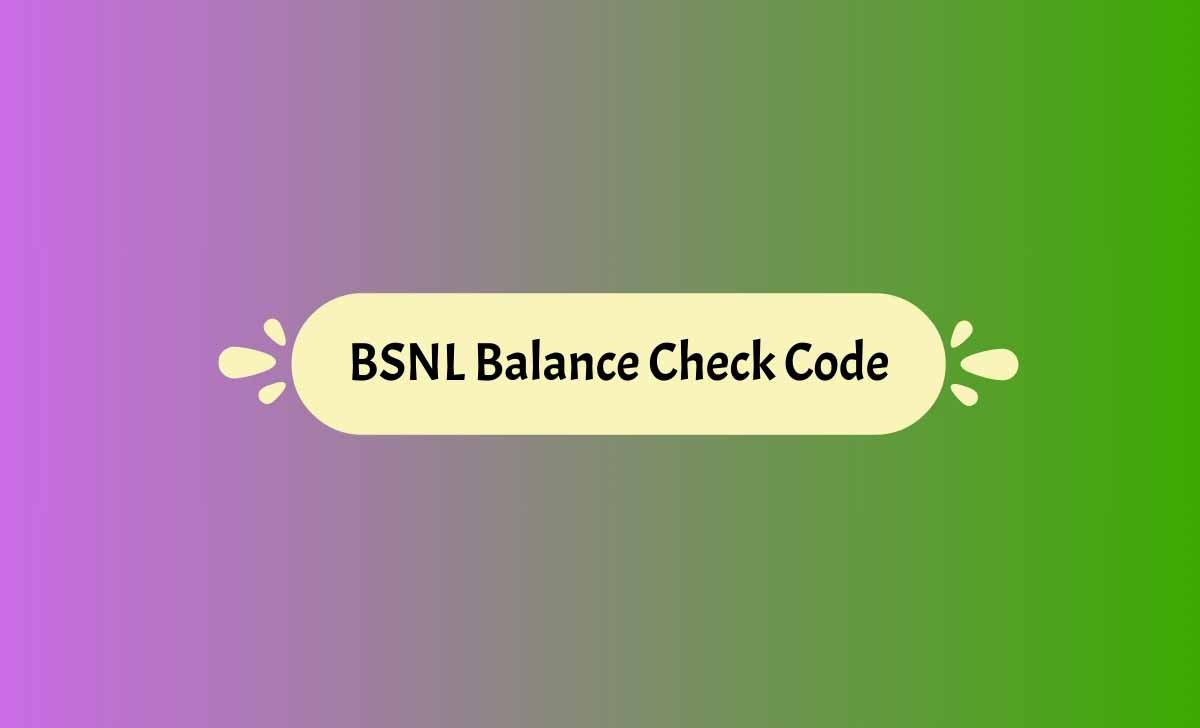 BSNL Balance Check Code