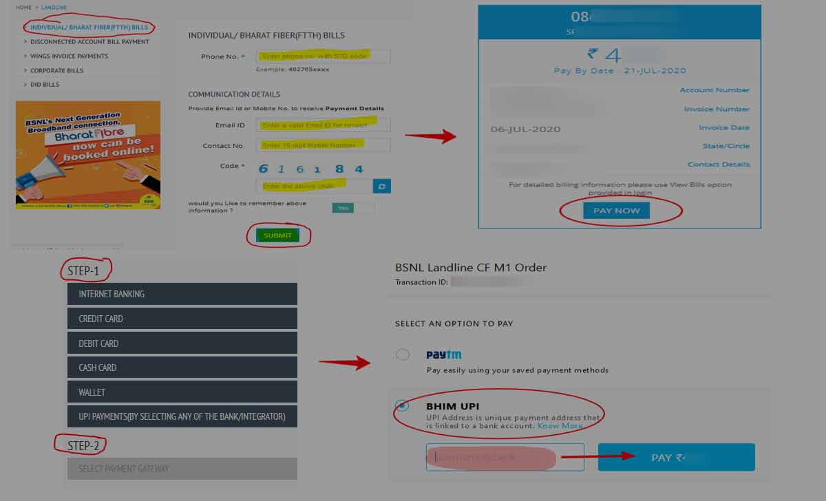 landline payment bsnl