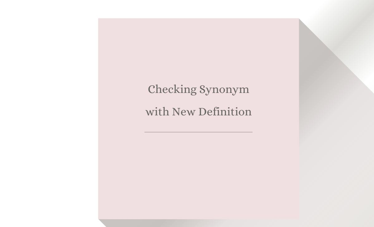 checking synonym