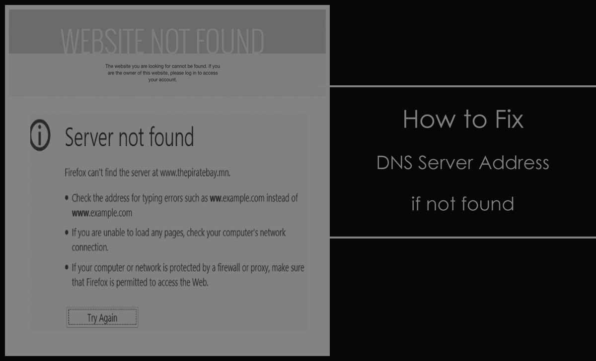 dns server not found