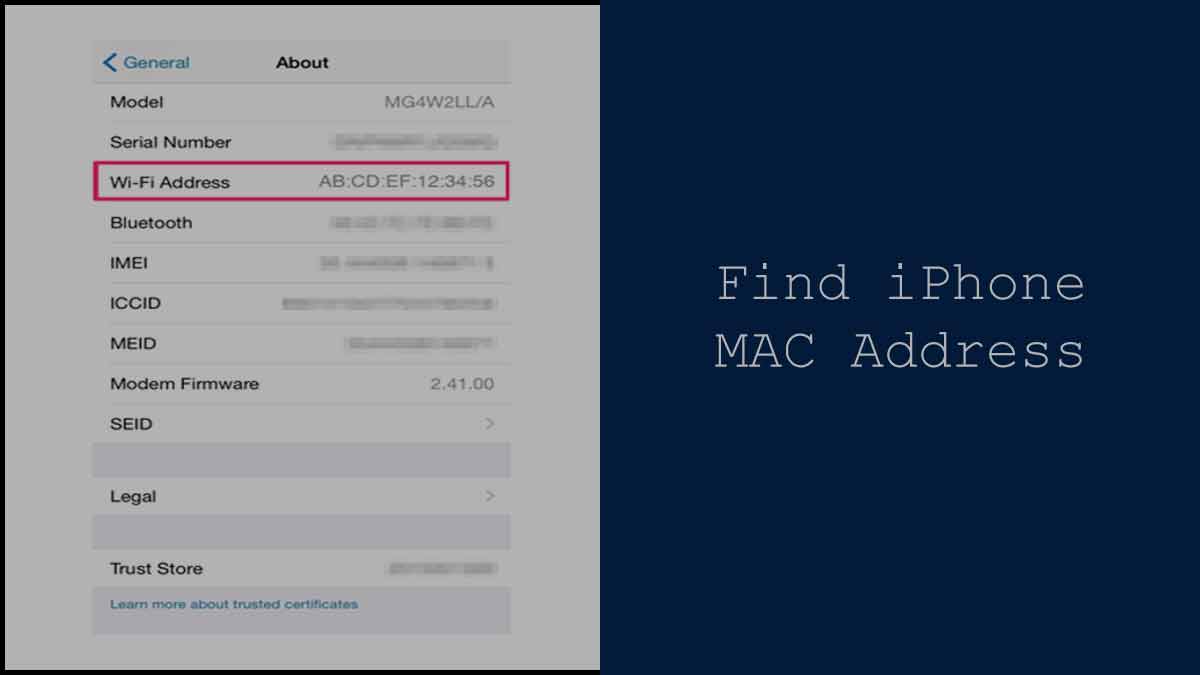 find iphone mac address
