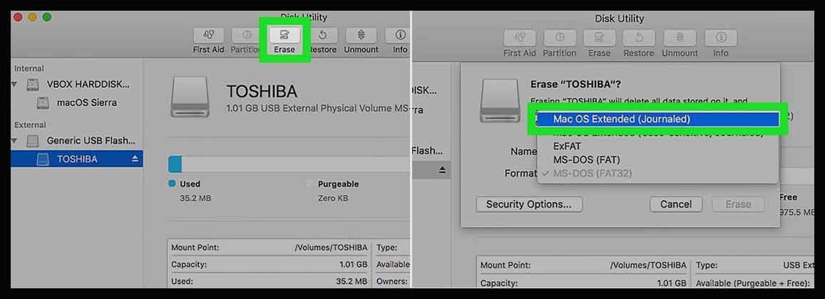 format usb drive mac process