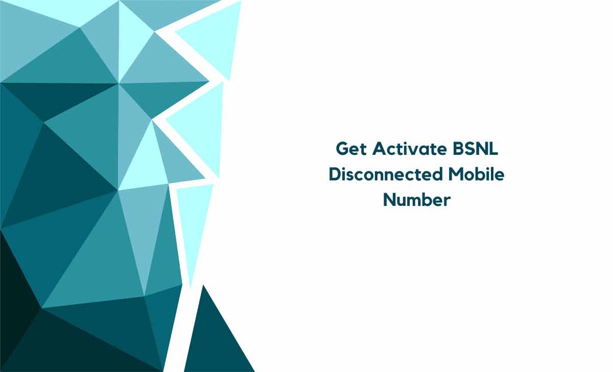 Get Activate BSNL Disconnected Mobile Number