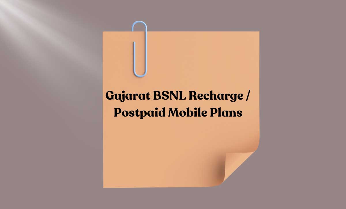 Gujarat BSNL Recharge  Postpaid Mobile Plans