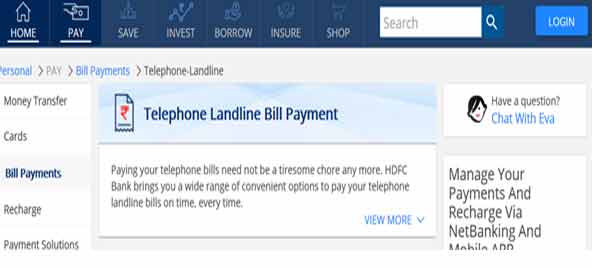 hdfc bank bsnl bill payment