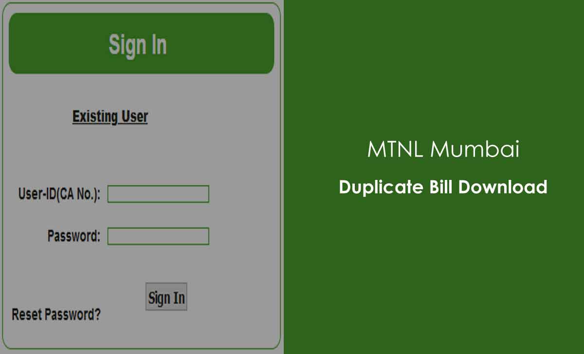 MTNL Mumbai Duplicate Bill