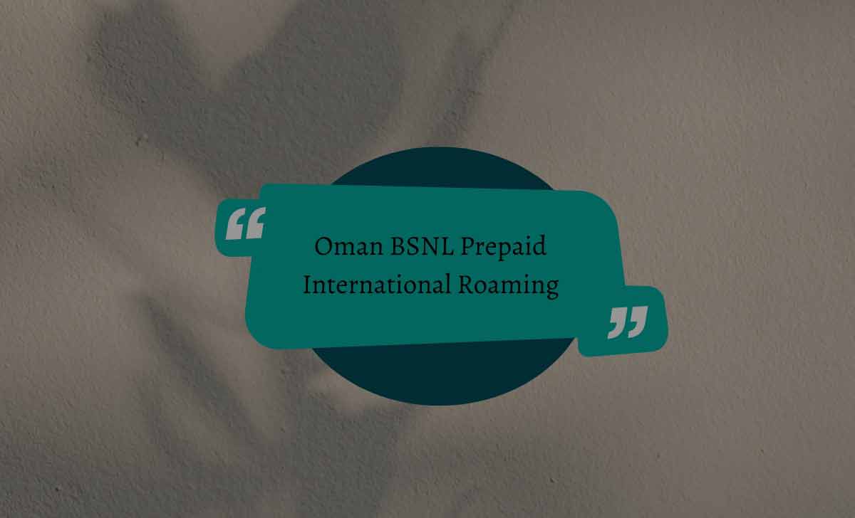 Oman BSNL Prepaid International Roaming