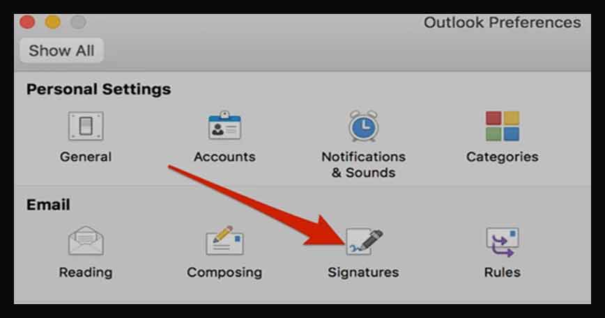outlook singnature mac