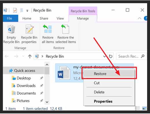 recover word deleted recycl