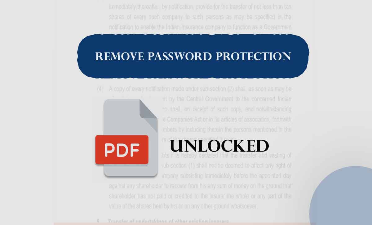 Remove Password from PDF