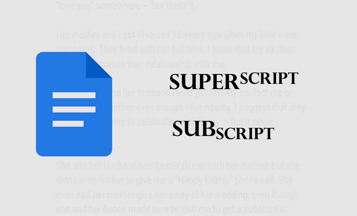 Superscript in Google Docs