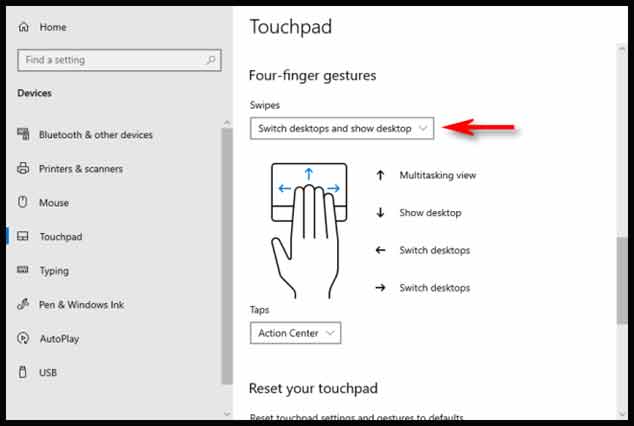switch windows touchpad